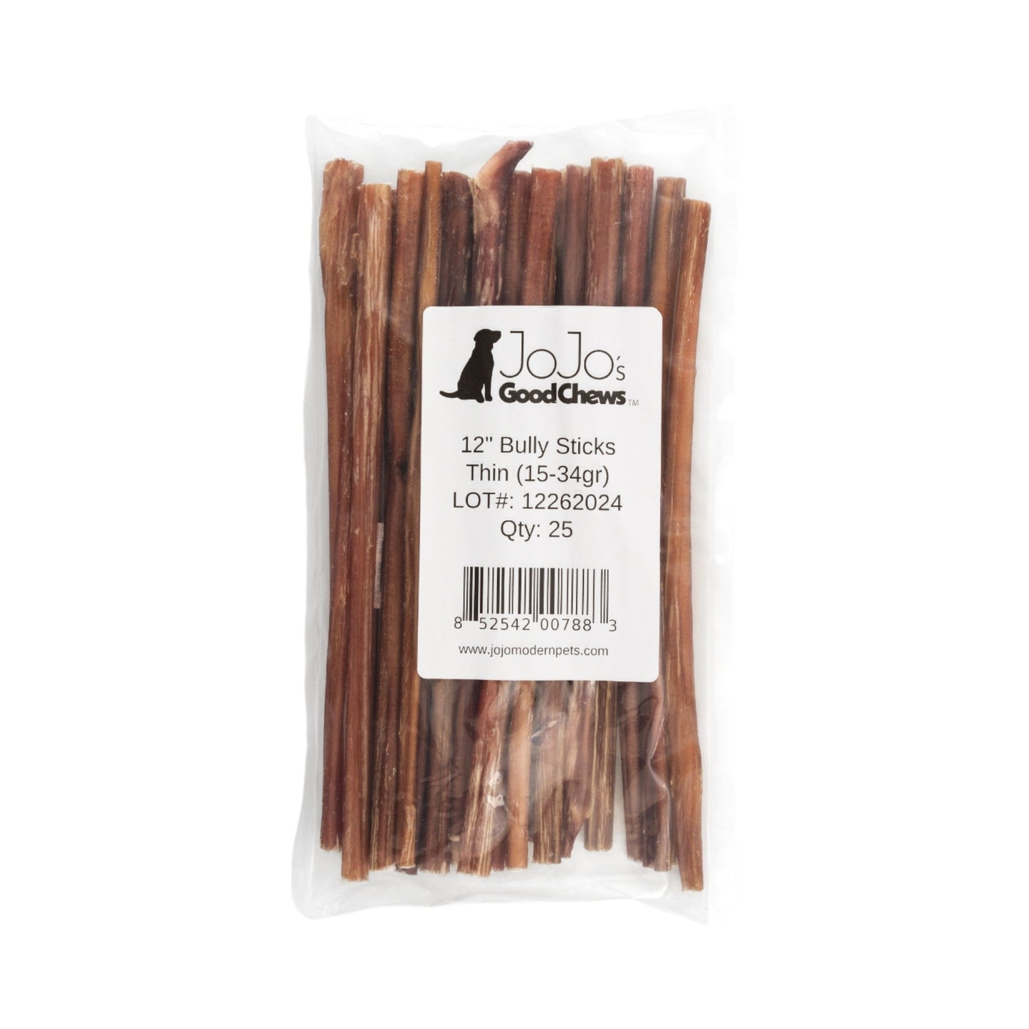 All-Natural Beef Bully Stick Dog Treats – Nutrient-Rich, and High-Protein – 12-Inch Thin (25/Case)