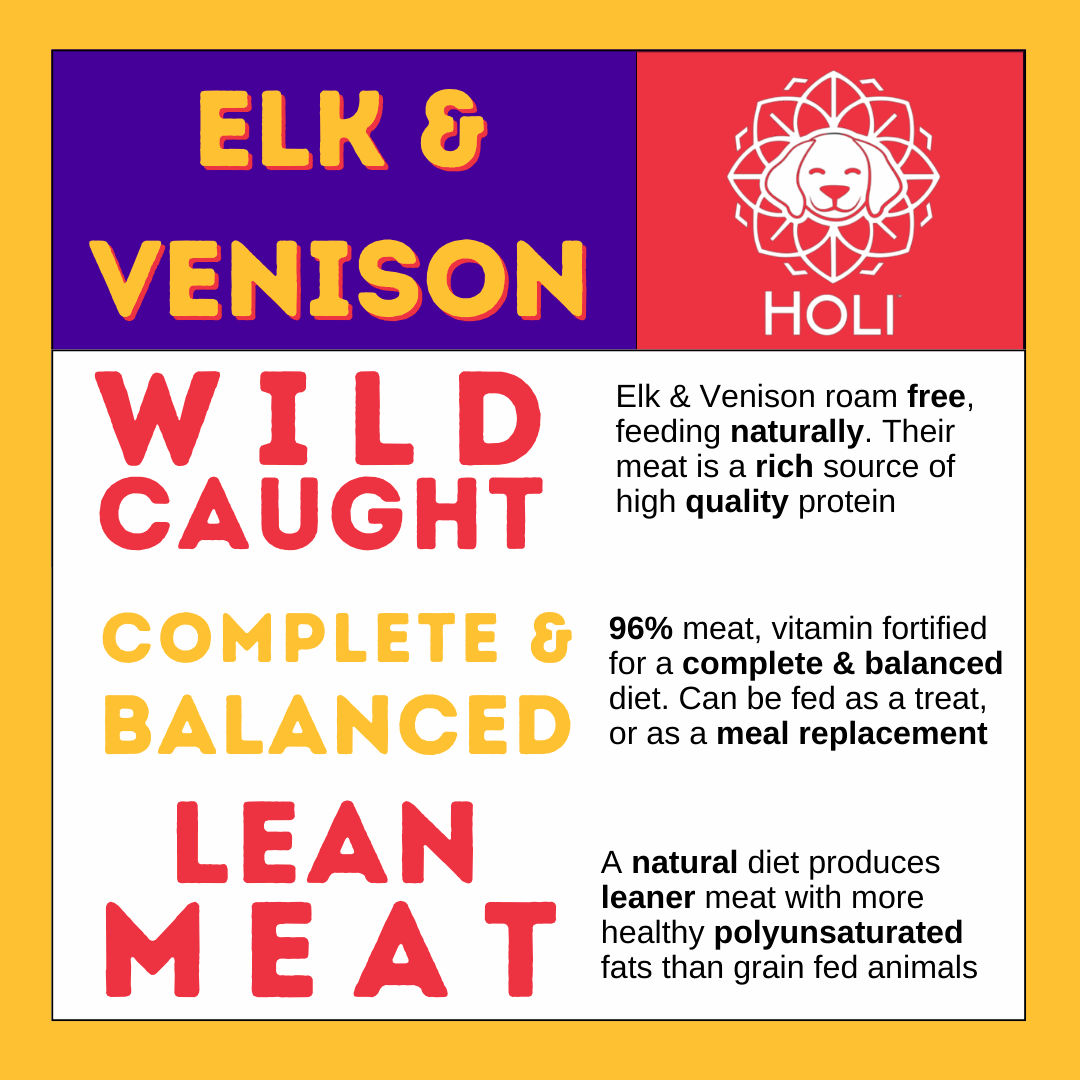 wild caught elk and venison nutrition infographic