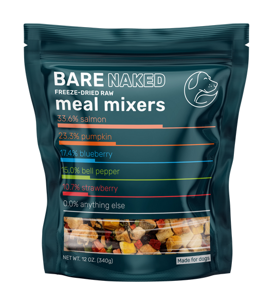 BareNaked Salmon Dog Food Meal Mixer bag showing detail
