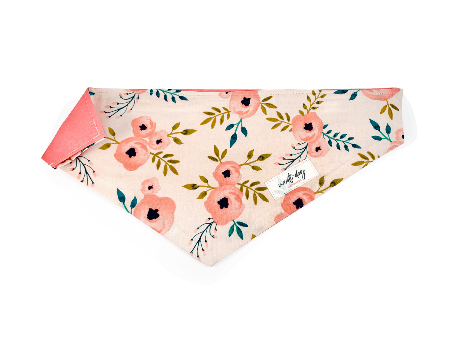 Charleston Blush Floral Tea Rose Over-the-collar Dog Bandana