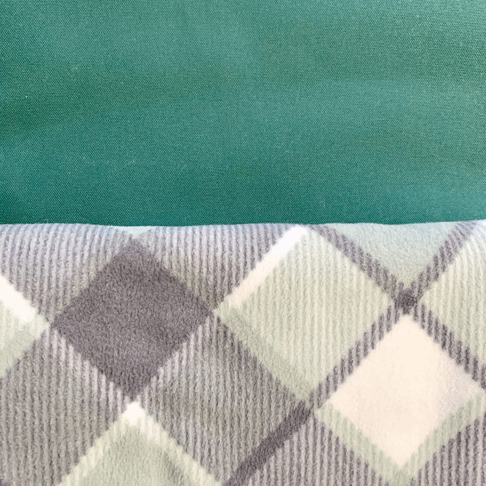 Luther Hunter Green Plaid Winter Fleece Dog Coat-detail view
