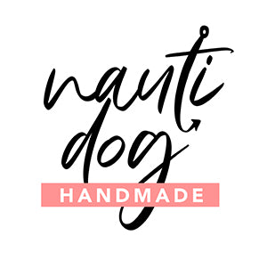 nauti-dog handmade logo on white