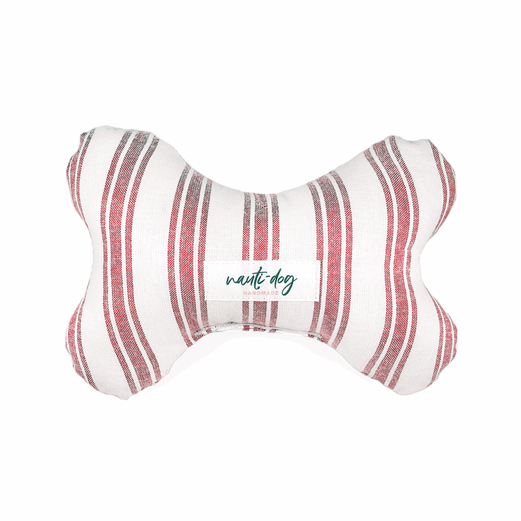 Marblehead Light farmhouse stripe Stuffed Squeaker Wubby Dog Toy