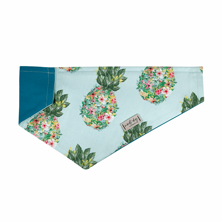 Piña Tropical Floral Pineapple Over-the-collar Dog Bandana