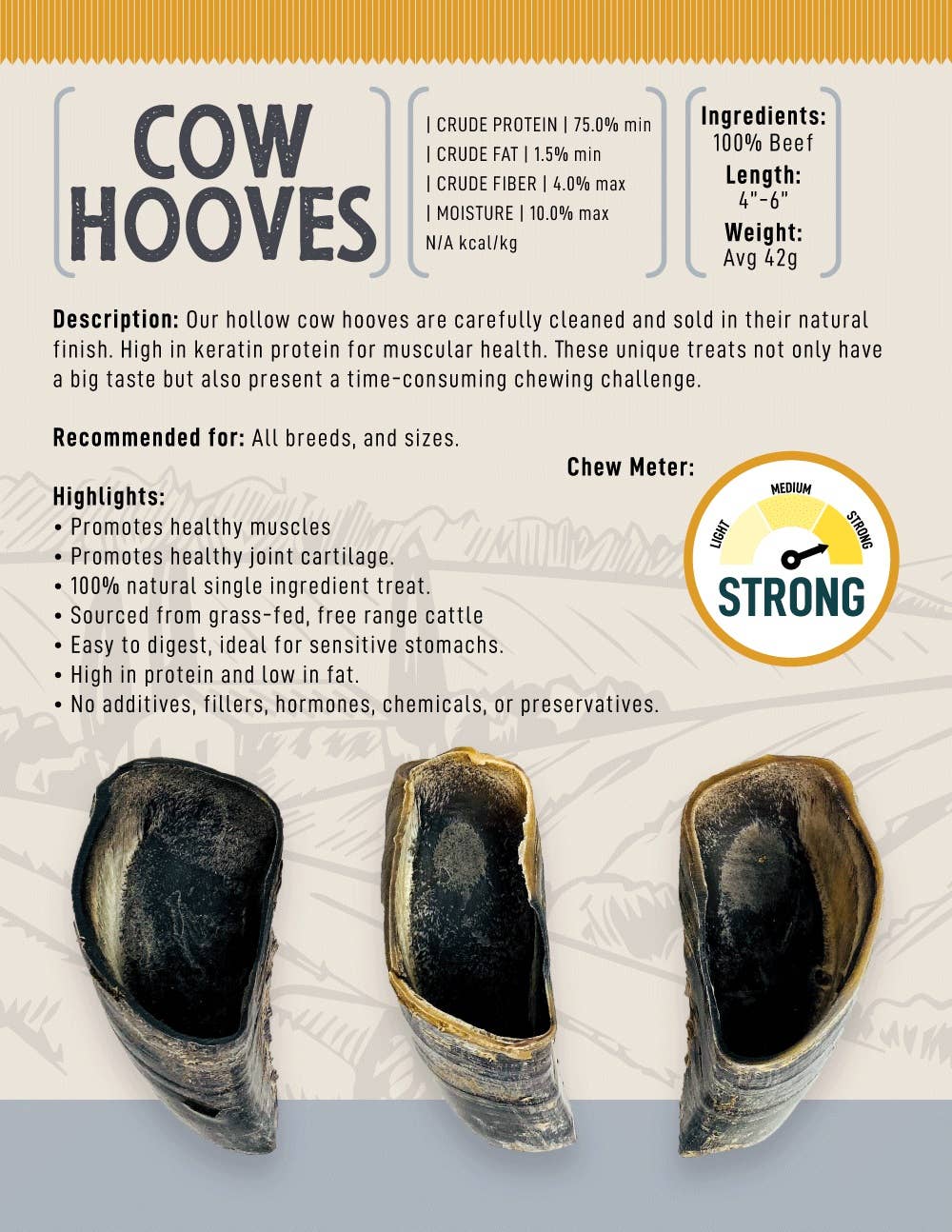 cow hooves dog chews benefits infographic