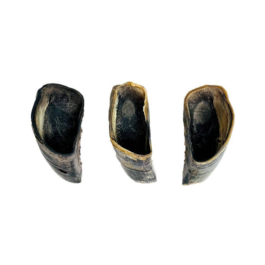 top view of cow hooves dog chews
