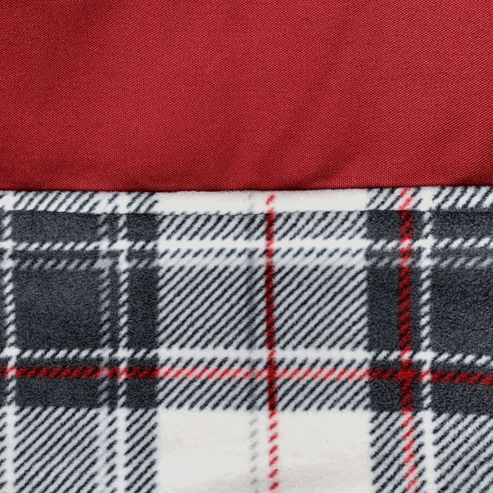 Cardinal Red Winter Fleece Plaid Dog Coat