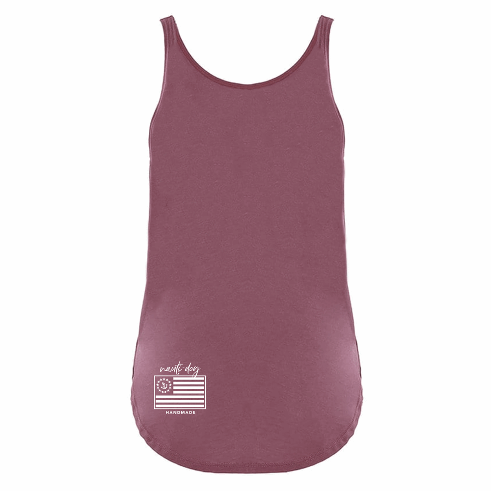 Dogs, Wine, Lake Time Women's Tank—back view