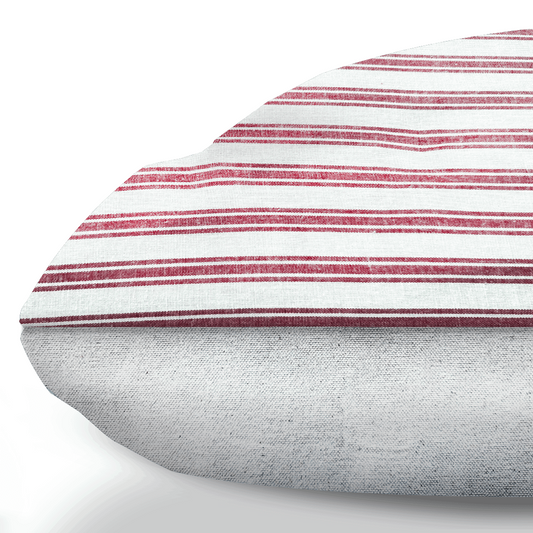 Marblehead Light Red Ticking Stripe Farmhouse Duvet Style Dog Bed--side view