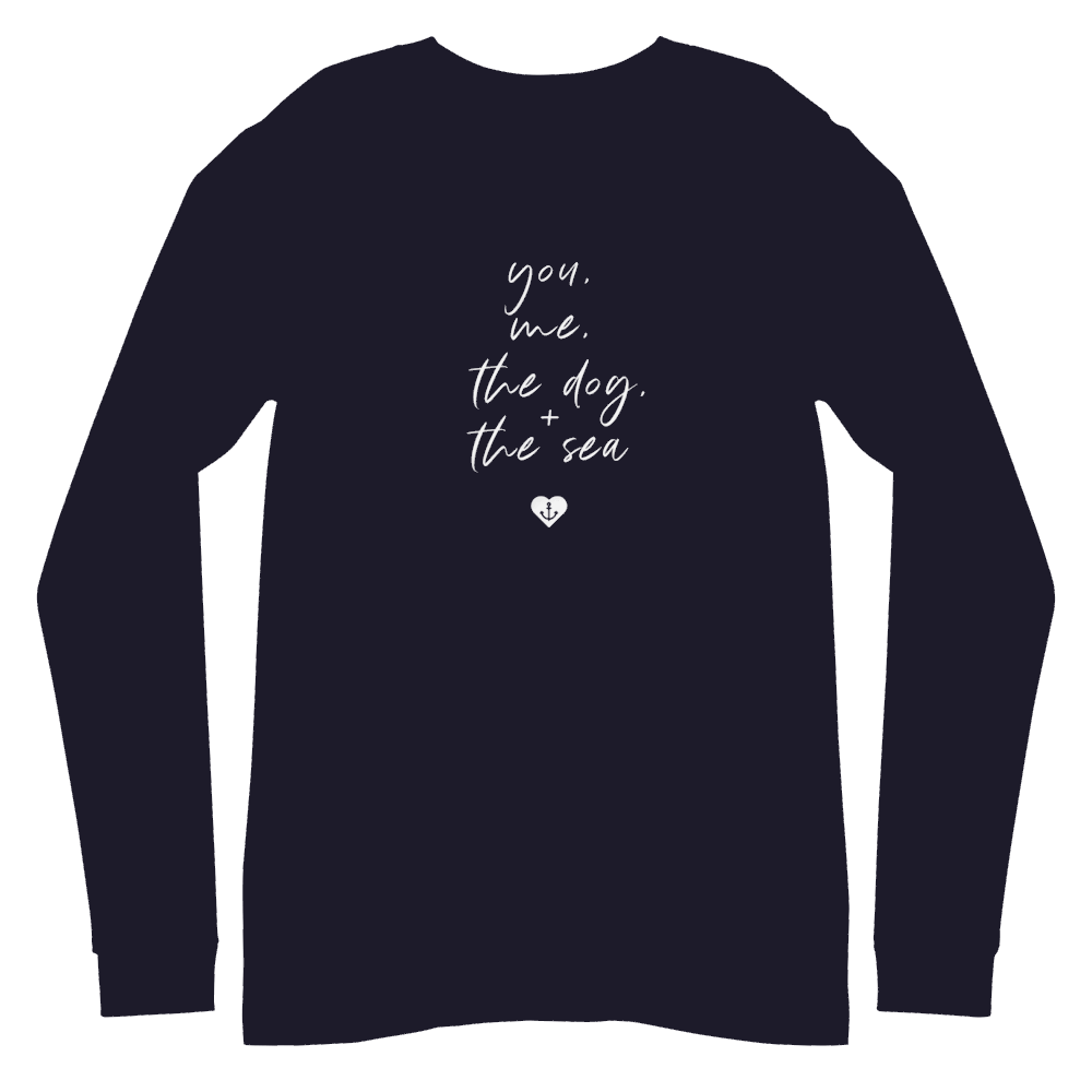 You, Me, the Dog + the Sea Long Sleeve T-shirt in navy