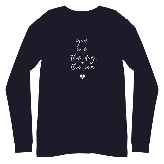 You, Me, the Dog + the Sea Long Sleeve T-shirt in navy
