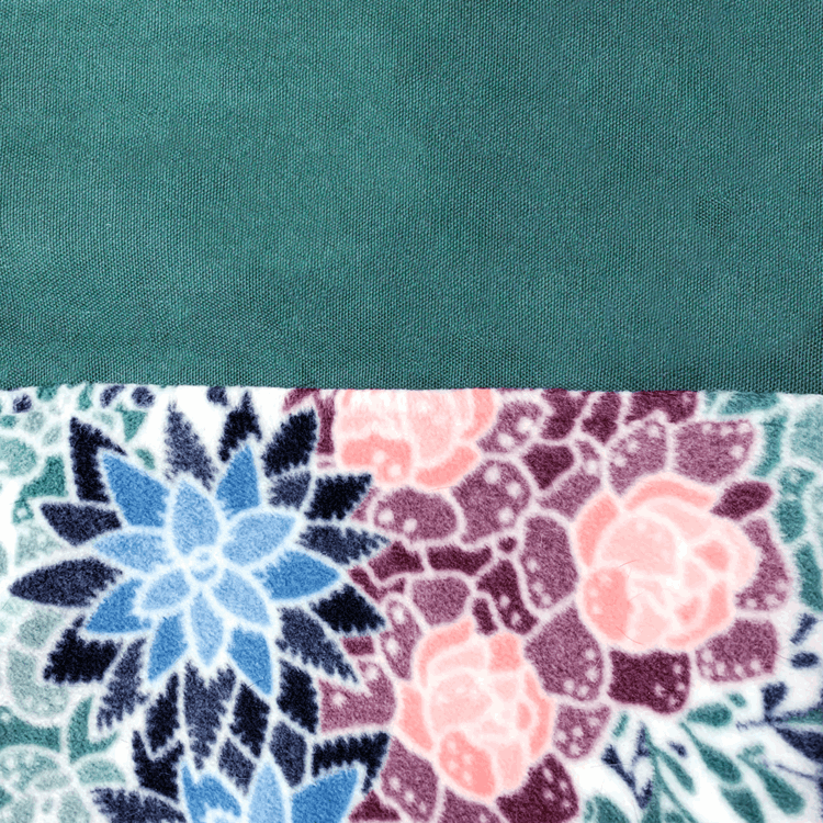 Organa Floral Succulent Winter Fleece Dog Coat--detail view