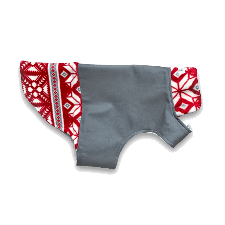 Sloopy Red Snowflake Ski Sweater Winter Fleece Dog Coat