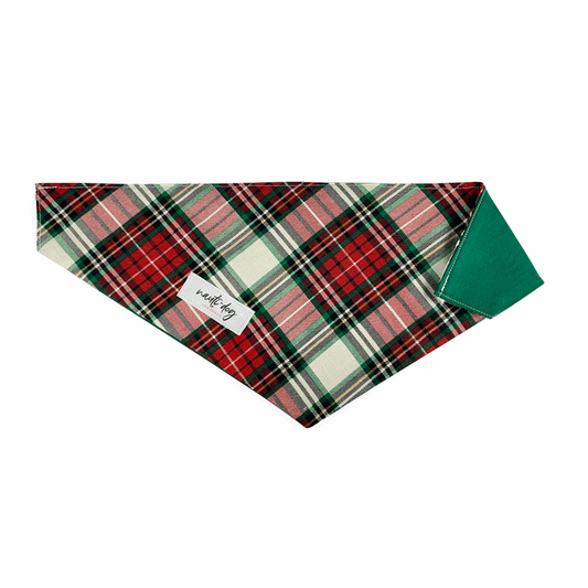 Sullivan Christmas Scottish Stewart Red & Green Tartan Plaid Over-the-collar Dog Bandana