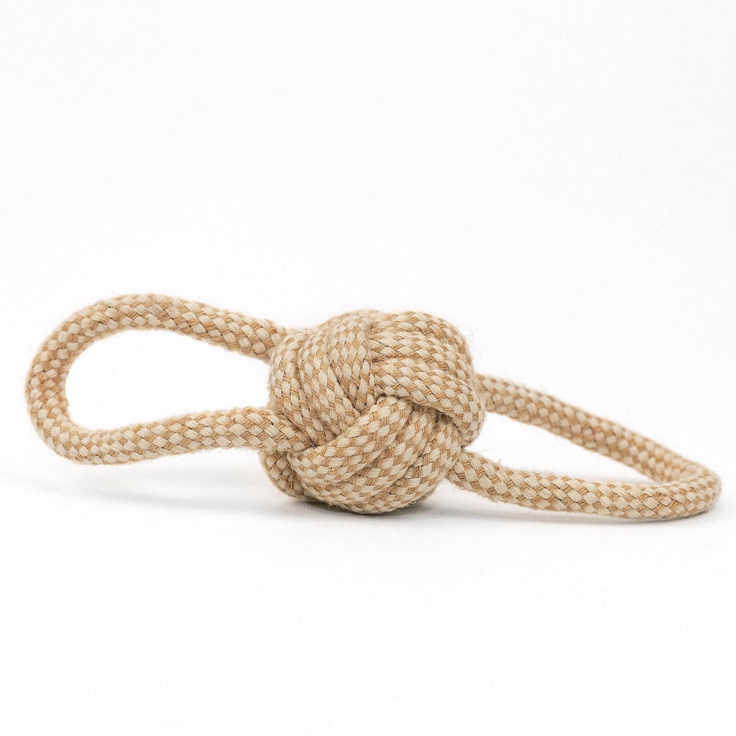 Natural Hemp Trio Monkey Fist Tug Toys by Knotty Pawz