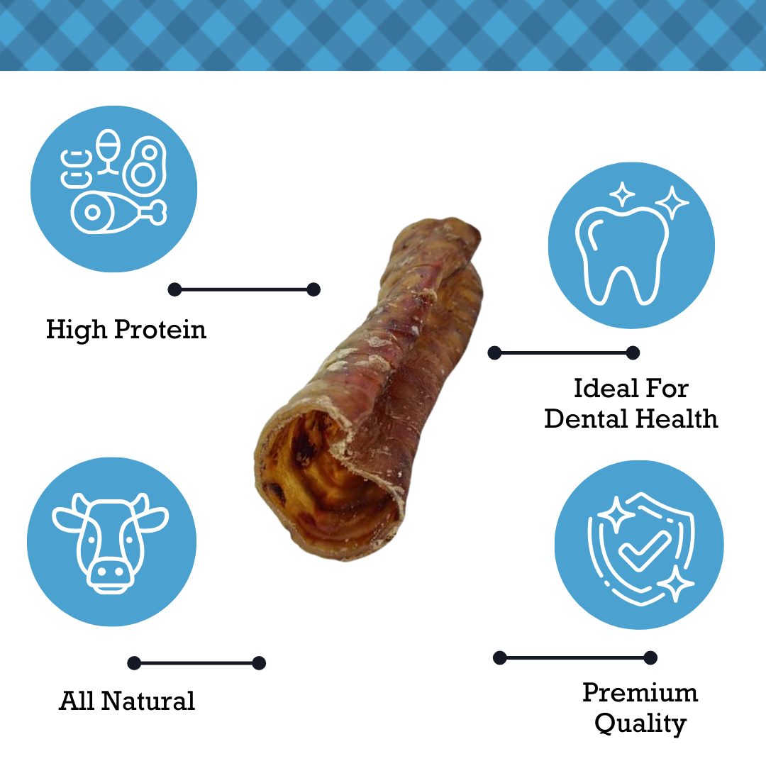 Country Living All-Natural Beef Trachea Dog Treats, Protein-Packed Chews – 6 Inches (5-Pack)