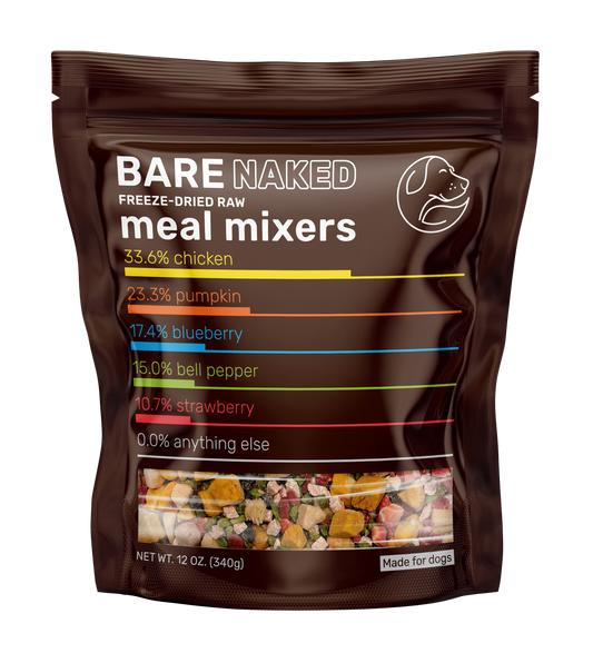 BareNaked Chicken Dog Food Meal Mixer in bag showing detail