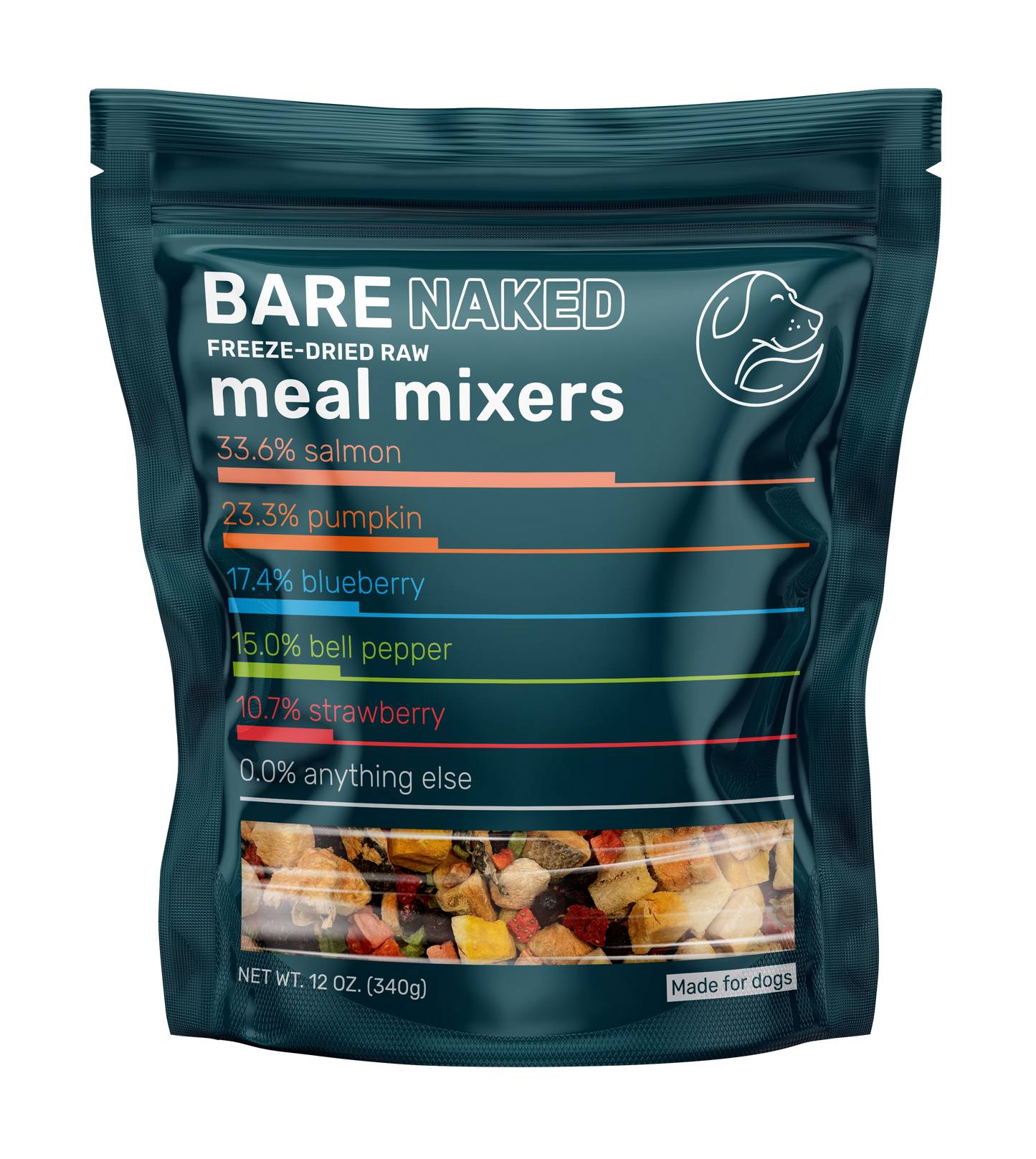 BareNaked Salmon Dog Food Meal Mixer bag showing detail