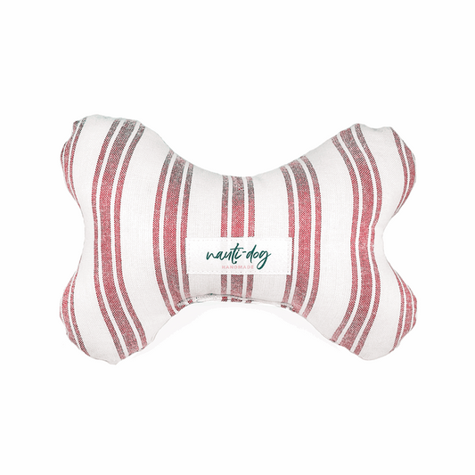 Marblehead Light farmhouse stripe Stuffed Squeaker Wubby Dog Toy