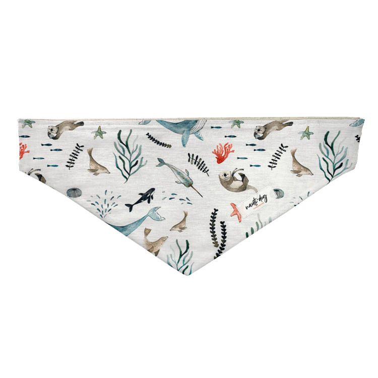 Sea Life Marine Animal Otter, Whale, Seal & Orca Over-the-collar Dog Bandana